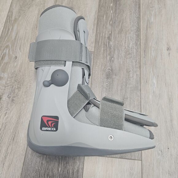 Breg Walker Air Pump Boot Genesis 3 Strap Supportive Unisex Size Medium Grey - Picture 3 of 7